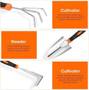 Gartden Tools, 10 Pcs Stainless Steel Garden Tools for Gardening with Non-Slip Ergonomic Handle, Garden Hand Tools with Tote Bag for Women, Men, Gift by GreenHaven Gardens