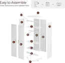 71" Metal Armoire Wardrobe Closet with 2 Doors, Tall Wardrobe Cabinet with Hanging Rod and Adjustable Shelves, White Clothing Storage Cabinets for Bedroom, Laundry Room, Home Office by CozyNest Decor