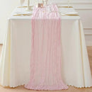 Sioloc 1 Pack Light Pink Cheesecloth Table Runner Fall Autumn Decor for 10ft(35" x120" ) Table Cloth for Tea Wedding Birthday Party Baby Bridal Shower Halloween Thanksgiving by CozyNest Decor