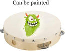 Tosnail 8" Wood Handheld Tambourine - Single Row 5 Pairs Jingles by TinyTreasures Baby Boutique