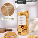 6 Pack Glass Jar with Airtight Bamboo Lid and White 132 Kichen Pantry Labels Preprinted - 28 Oz Clear Round Glass Food Storage Containers set For Tea Coffee Bean Cookie by CozyNest Decor