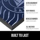 GORILLA GRIP 100% Waterproof All-Season WeatherMax Doormat US Designed Natural Rubber, Stain and Fade Resistant, Low Profile Indoor Outdoor Door Mats, Easy Clean Patio Mat, 17x29, Blue Sailing by CozyNest Decor