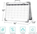 Magnetic Dry Erase Board with Calendar - Small Double Sided Whiteboard on Desktop with Monthly Schedule Planner, Portable Folding White Board on Table Top for Drawing, Teacher Students Classroom by TinyTreasures Baby Boutique