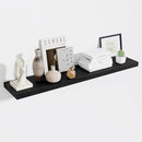 Fun Memories 55 Inch Fireplace Mentel Shelf, 10 Inch Deep Shelves for Display & Wall Storage, Rustic Wood Wall Shelf, Extra Long Floating Shelves for Living Room Laundry Room, Black, Set of 1 by CozyNest Decor