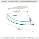 KES Glass Corner Shelf for Bathroom Corner Shelf 2 Pack Tempered Glass Shelf with Rail SUS 304 Stainless Steel Wall Mounted Brushed Finish, BGS2101A-2-P2 by CozyNest Decor