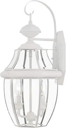 Livex Lighting 2251-91 Monterey 2 Light Outdoor Brushed Nickel Finish Solid Brass Wall Lantern with Clear Beveled Glass by GreenHaven Gardens