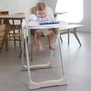 3 in 1 Baby High Chair with Wheels, Adjustable 5 Point Harness, Tray, Foot Rest, Backrest and Seat Height, Foldable High Chair for Toddlers, Beige by TinyTreasures Baby Boutique