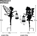 Solar Fairy Garden Decor Lights, 2 Packs, Metal Hanging Lanterns with Warm Solar Glow – Exquisite Gifts for Women, Mom, Friends (Fairy Hanging Lantern) by CozyNest Decor