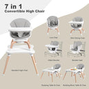 Baby High Chair, 7 in 1 Convertible High Chairs for Babies and Toddlers, Kids Learning Table, Building Block Table, Toddler Dining Chair with 360° Rotating Seat, 5-Point Safety Harness (Grey) by TinyTreasures Baby Boutique