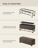 SONGMICS Velvet Storage Ottoman Bench, Foot Rest with Legs, 15.7 x 43 x 15.7 Inches, End of Bed Bench, Storage Chest, Load up to 660 lb, for Living Room, Bedroom, Entryway, Walnut Brown ULSF089K01 by CozyNest Decor