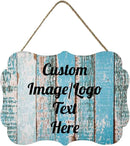 Personalized Wooden Welcome Sign - Front Door Decor, Home Sign, Customized Image/Text, Farmhouse Decorations, 11.2 * 8 Inch by CozyNest Decor