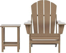 WO Home Furniture Adirondack Chair Table Set of 2 PCS Outdoor Folding Chair w Side Table Weather/UV Resistant for Lawn, Garden, Bon Fire, Balcony (Weathered Wood) by GreenHaven Gardens