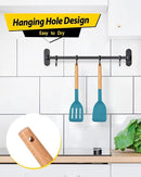Pack of 2 Silicone Cooking Spatula, Heat Resistant Solid Turner, Non Stick Slotted Spatulas with Wooden Short Handle,Ideal Wood Kitchen Utensils Set for Frying, Baking, Flipping, Turning by CozyNest Decor