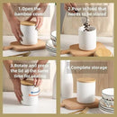 Sweejar Kitchen Canisters Ceramic Food Storage Jar Set, Stackable Containers with Airtight Seal Bamboo Lid for Serving Ground Coffee, Tea,Grains, Herbs,Sugar, Salt and More - Pack of 4（Gray） by CozyNest Decor