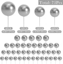 75 Pieces Silver Cake Balls Topper Decorations Foam Cupcake Topper Mini Balloon Cake Topper Picks for Cake Deco Birthday Party Wedding by TinyTreasures Baby Boutique