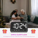 Small LED Digital Clock for Bedroom, Loud Alarm Clock for Heavy Sleepers Adults, Teens | Plug-In Electric Desk Clock | Simple Bedside Nightstand Clock with Adjustable Volume/Brightness/Snooze – White by TinyTreasures Baby Boutique