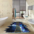 Quanhaigou Blue Galaxy Bridge Wall Sticker,3D Outer Space Decorations Decal for Home Decor Kids Bedroom Large by CozyNest Decor