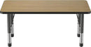 Factory Direct Partners FDP Rectangle (24 x 48 inch) Classroom Table with Adjustable Chunky Toddler Legs (15-24 in); Preschool, Kinder and Daycare Furniture - Pasadena Oak Top/Black Edge and Legs by CozyNest Decor