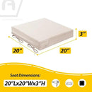 AAAAAcessories Outdoor Seat Cushions for Chairs, Waterproof, Fade-Resistant Patio Furniture Replacement Cushions, 20" x 20" x 3", Set of 2, Khaki Beige by GreenHaven Gardens