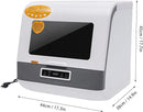 800W Portable Countertop Dishwasher, 110V Automatic Mini Dishwasher Machine with 3 Washing Programs, 360° Rotating Spray Air Drying Function for House Dorm Apartment RV by TinyTreasures Baby Boutique