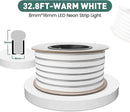 GZBtech Flexible LED Neon Rope Lights 33FT,AC 110-120V Waterproof Strip Light, 120 LEDs/M Cuttable Connectable Neon Lighting for Indoor Outdoor Home Decor/Commercial Building Use-Warm White 10M by CozyNest Decor