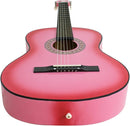 Smartxchoices 38" Acoustic Guitar Bundle with Gig Bag Strap Pitch Pipe Extra Strings Set Pick PINK 6 String for Beginners Starter Kids Girls Youths Students Right-handed (PINK) by TinyTreasures Baby Boutique