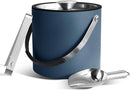 3L Ice Bucket with Silicone Lid, Scoop, Tongs & Strainer, Stainless Steel Double Wall Insulated Ice Buckets for Parties & Cocktail Bar, Outdoor Champagne Ice Container Bin, Navy by CozyNest Decor
