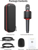 Wireless Bluetooth Karaoke Microphone, Built-in Loud Speaker for 10H Playback, Add Reverb/Duet Mode/Earbuds Monitoring, Portable Karaoke Machine for Entertainment & Singing Practice (Black&Red) by TinyTreasures Baby Boutique