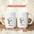Personalized Penguin Accent Coffee Cup With Name, Cute Penguins Ceramic Mug Gift For Granddaughter Grandson Birthday, Customized Name Penguin White Coffee Mug 11 15 Oz, Novelty Penguins Lover Teacup by TinyTreasures Baby Boutique