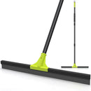 Floor Squeegee Heavy Duty, 24” Rubber Foam Water Scraper Broom, Epoxy Wiper Mop with 62 inches Long Handle for Cleaning Concrete Pool Rug Garage Deck Shower Window Outdoor Indoor (Green) by GreenHaven Gardens