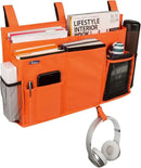 Surblue Caddy Hanging Organizer Bedside Storage Bag for Bunk and Hospital Beds, Orange, L by CozyNest Decor