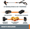 Worx GT Revolution 20V 12" String Trimmer Grass Trimmer/Edger/Mini-Mower, WG170.2 by GreenHaven Gardens