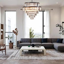Luxury 6-Tier Round K9 Crystal Chandelier, Black Finish 26 Inch Diam Ceiling Light, Classic Elegant Chandelier with Crystal Piece, Lighting Fixture for Hallway, Bedroom, Living Room by CozyNest Decor