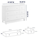 GAP babyGap Legacy 6 Drawer Dresser with Interlocking Drawers - Greenguard Gold Certified, Bianca White by TinyTreasures Baby Boutique