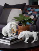 HAUCOZE Dinosaur Statue Arts Animal Figurine Modern Decor Leopard Sculpture Polyresin White 9.8inch by CozyNest Decor