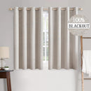 MIULEE 100% Blackout Linen Textured Curtains for Bedroom Solid Thermal Insulated Ivory Grommet Room Darkening Curtains & Drapes Luxury Decor for Living Room Nursery 52 x 45 Inch (2 Panels) by TinyTreasures Baby Boutique