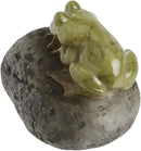 Top Collection Miniature Fairy Garden and Terrarium Statue, Sleeping Cute Frog on Stone by GreenHaven Gardens