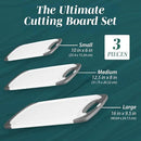Cutting Boards for Kitchen - BPA-Free Chopping Board - Different Sizes & Non Slip Handles - Reversible, Large Cutting Board Set - Unique Gifts for Cooks Who Have Everything - 3-Pack Gray by CozyNest Decor