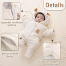 XIFAMNIY Newborn Fleece Footie Jumpsuit Hooded Warm Thicken Winter Outwear Snowsuit for Baby Girls and Boys by TinyTreasures Baby Boutique