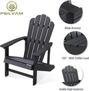 Psilvam Classic Adirondack Chair, Standard-Sized Poly Lumber Fire Pit Chair, 350Lbs Support Weather Resistant Patio Chairs for Garden, Party, Beach(Black) by GreenHaven Gardens