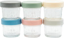 WeeSprout Glass Baby Food Storage Jars w/Lids (4 oz, 6 Pack Set) Snack, Puree, Reusable Small Containers, Breast Milk, Fridge or Freezer, Microwave & Dishwasher Safe, Essential Must Have for Infants by TinyTreasures Baby Boutique