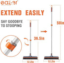 Eazer Floor Scrubber Brush, 2-in-1 Deck Scrubber Brush with Long Handle, Soft & Hard Bristle Brush for Cleaning Concrete, Squeegee Broom for Floor,Bathroom Garage,Kitchen,Wall,Tile and Swimming Pool by GreenHaven Gardens