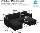 Belffin Modular Sectional Sofa with Double Chaise Velvet U Shaped Sofa Reversible Sectional Couch with Storage Black by CozyNest Decor