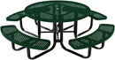 Coated Outdoor Furniture Heavy-Duty Portable Outdoor Kids Table with Umbrella Hole, Punched Steel Kids Picnic Table, Commercial-Grade, Made in America (46 In, Round, Childrens, Green) by GreenHaven Gardens