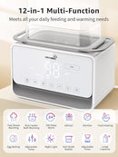GROWSNY Fast Baby Bottle Warmer, 12-in-1 Milk Warmer with Steam and Water Bath Warming Modes for Breastmilk &Formula, Food Heating,with Thaw, Steri-lize, Egg Boil Function, Fits Most Types of Bottles by TinyTreasures Baby Boutique