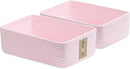 Large Shallow Organizing Baskets 15x11x5.1 Inches - Rope Woven Storage Bins for Bathroom, Shelves, Cube Closet, Light Pink 2 Packs by CozyNest Decor