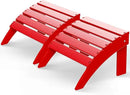 GREENVINES Adirondack-Ottoman | Set of 2 | HDPE Plastic | Outdoor Footrest | All Weather | Foot Rest | Foot Stool | Red | for Adirondack Chair | for Patio Backyard Pool by CozyNest Decor