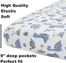 4 Pack Soft Baby Boy Crib Sheets for Standard Crib Mattress Dinosaur Star Cloud Soft Polyester Neutral Unisex Fitted Crib Sheets Set for Baby Boys by TinyTreasures Baby Boutique