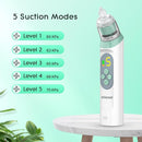Electric Nasal Aspirator for Baby, Nose Aspirator for Toddlers, Waterproof Baby Nose Sucker, Nose Cleaner with 3 Silicone Tips, Adjustable Suction Level, Music and Light Soothing Function,Green by TinyTreasures Baby Boutique