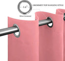 Easy-Going Blackout Curtains for Bedroom, Solid Thermal Insulated Grommet and Noise Reduction Window Drapes, Room Darkening Curtains for Living Room, 2 Panels (52x108 in,Pink) by CozyNest Decor